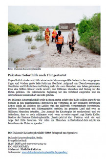 Spendenaufruf Fluthilfe Pakistan